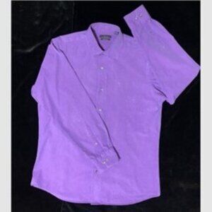 Marc‎ Anthony Slim Fit Button Up Shirt Purple Mens Size 16.5 Long Sleeve 34/35